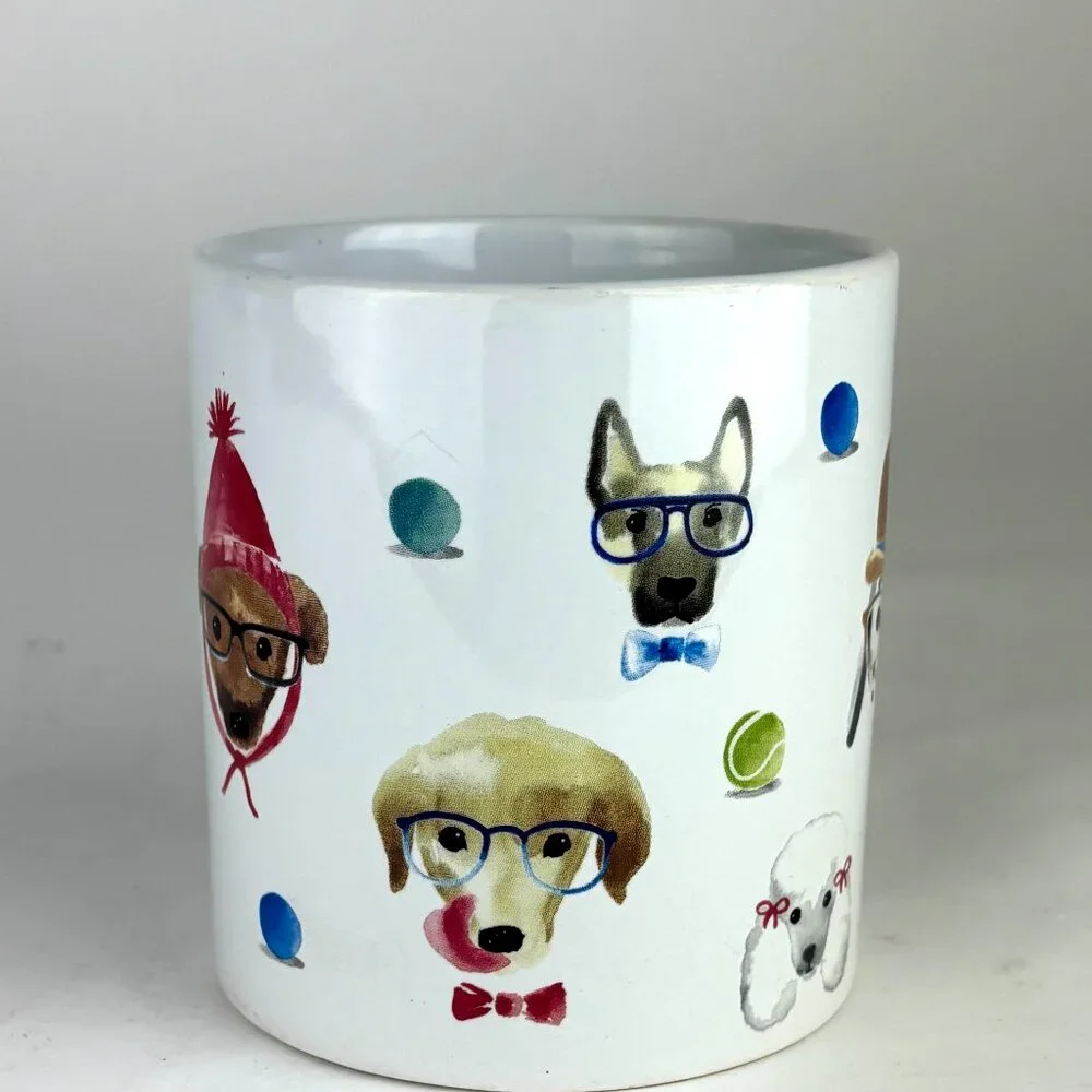 Whimsical Dog with Glasses Sur La Table Mug